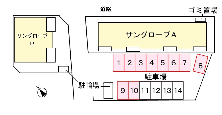 サングローブＡの駐車場|駐車場