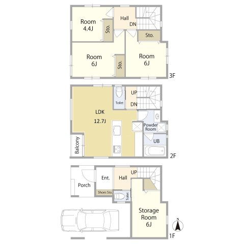 西宮市甲子園口6丁目戸建の間取り