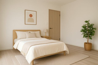 【寝室】 | 嵐山ロイアルハイツ3号棟 | 《ステージングイメージパース》
※家具・小物はCGによるインテリアイメージであり、家具の設置サイズを保証するものではございません。※家具配置はTV配線には配慮しておりません