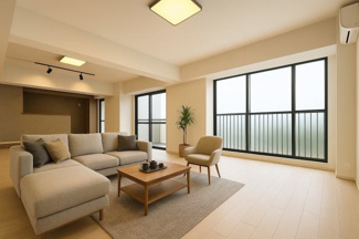 【居間・リビング】 | 嵐山ロイアルハイツ3号棟 | 《リフォーム完成イメージパース》