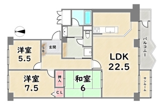 【間取り】 | 嵐山ロイアルハイツ3号棟