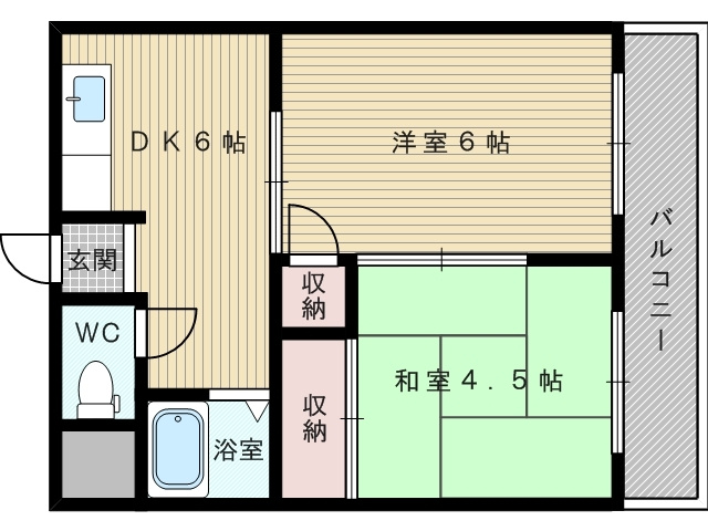 【間取り】 | 2ＤＫのお部屋です