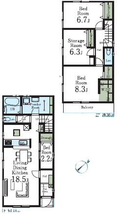 子育て世代にマッチする充実の環境の間取り|3LDK