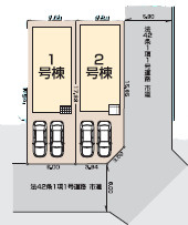 子育て世代にマッチする充実の環境の区画図|カースペース2台分