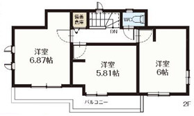 【仲介手数料無料】西所沢15期全２棟B号棟　所沢市の新築住宅は西武ハウジング　の間取り