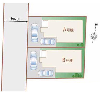 【仲介手数料無料】西所沢15期全２棟B号棟　所沢市の新築住宅は西武ハウジング　の区画図