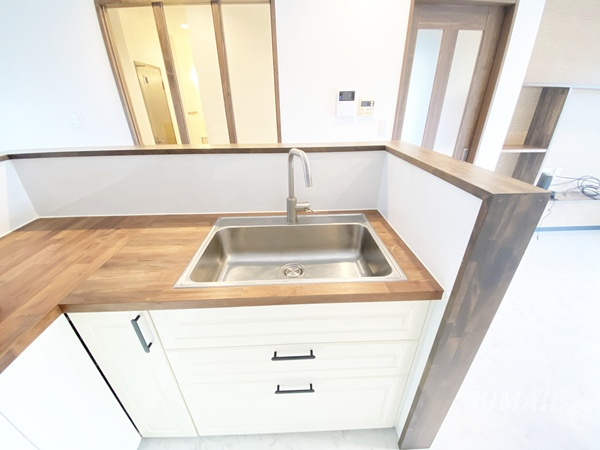 キャッスルカネコのキッチン|シンクも広いです