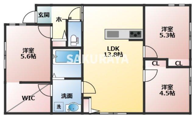 ベルメゾンⅢの間取り