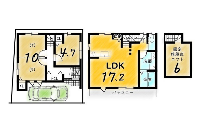 椥辻草海道町の間取り