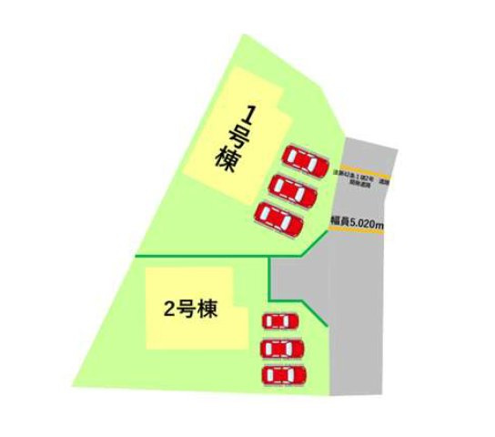 菊池郡大津町大字町第10‐2棟(2号棟)の区画図|配置図（2号棟）