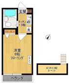 ２０６号室の間取り