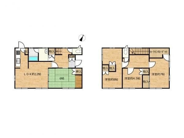 【間取り】 | 福岡市南区柏原６丁目　戸建て | 全居室に収納がある4LDKは居住スペースをスッキリと使えます。各階にトイレがあるのも嬉しいポイント