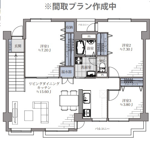 【間取り】 | 浄水グランドコーポ☆仲介手数料無料☆