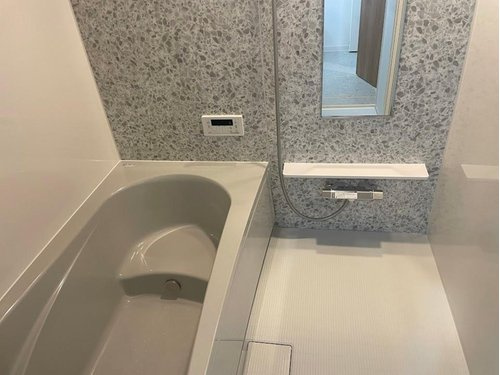 天童市柏木町【新築建売住宅】①の浴室|広々浴室は、ゆったりとくつろいで疲れを癒す空間です。