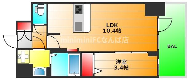 エスレジデンス堺筋本町Deuxの間取り|現状有姿