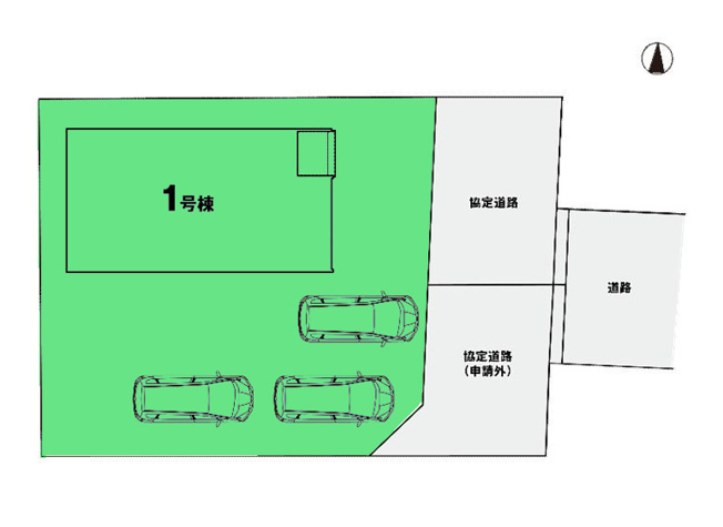 【区画図】 | アーバンスタイル前橋市箱田町1期ー① | 敷地面積75坪！カースペースは3台駐車可能！