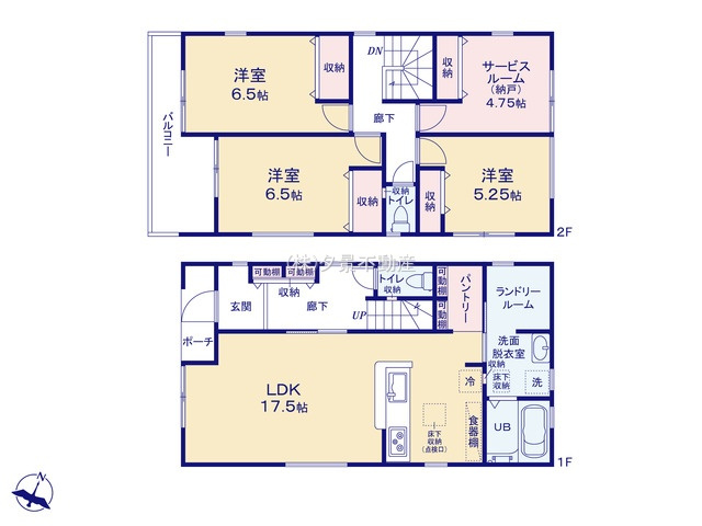 《仲介手数料無料》北区吉野町２丁目171-11新築一戸建てリーブルガーデンの間取り