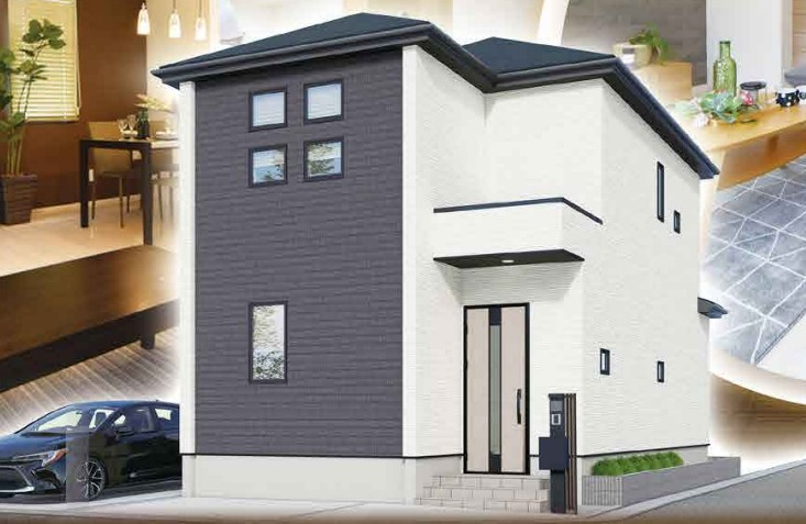 越谷市南荻島　新築戸建の外観パース