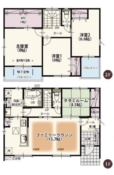 加須市下高柳第11期　新築一戸建て　03の間取り|主寝室にはたっぷり収納できる４帖WIC付きです♪