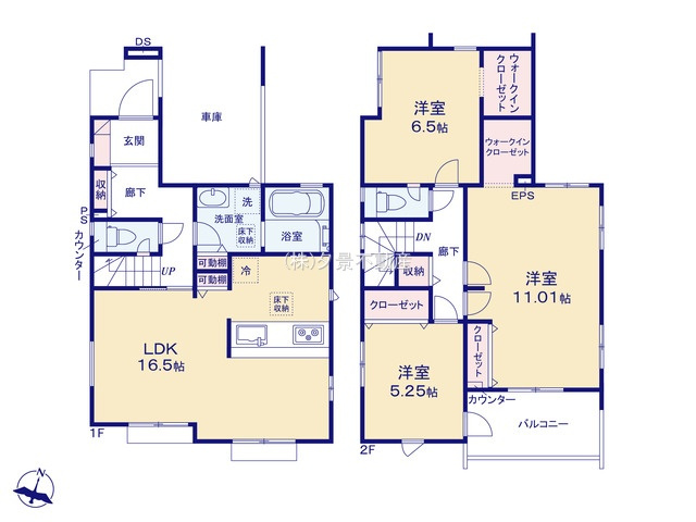 《仲介手数料無料》緑区大字中尾431(2号棟)新築一戸建てブルーミングガーデンの間取り
