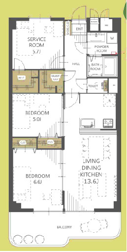 立花グリーンハイツ４号棟の間取り