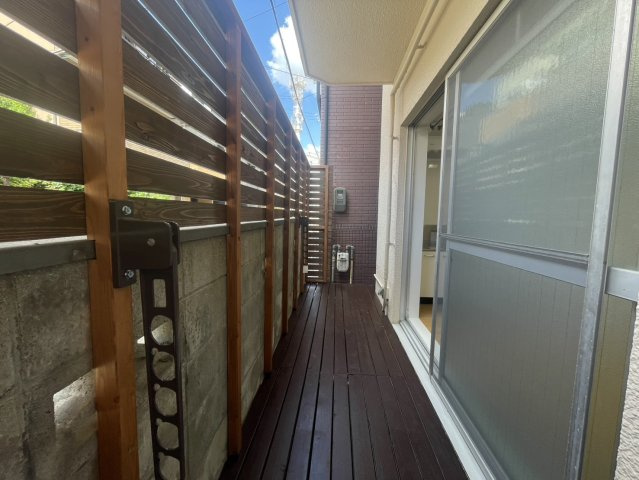 喜多ハイツのバルコニー|広々としたバルコニーです