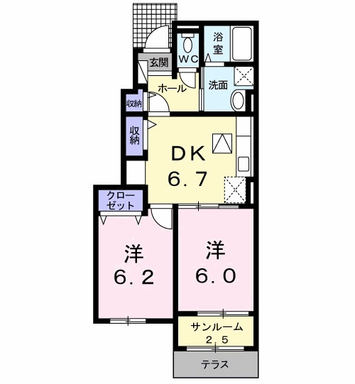 クレールⅡ　Ａの間取り