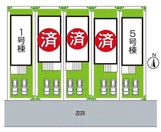 神戸市須磨区北落合　第2期　新築一戸建ての区画図|全5区画