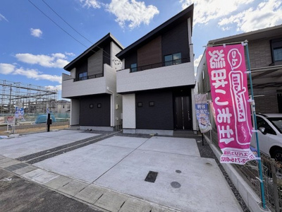 【外観】 | KIS名古屋市守山区上志段味３期全２棟【仲介手数料無料　上志段味小　志段味中】 | 今すぐのご案内可能です！→  0120-336-922　までお気軽にお問い合わせください。