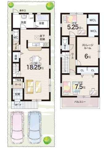 神戸市須磨区北落合　第2期　新築一戸建ての間取り|5号地