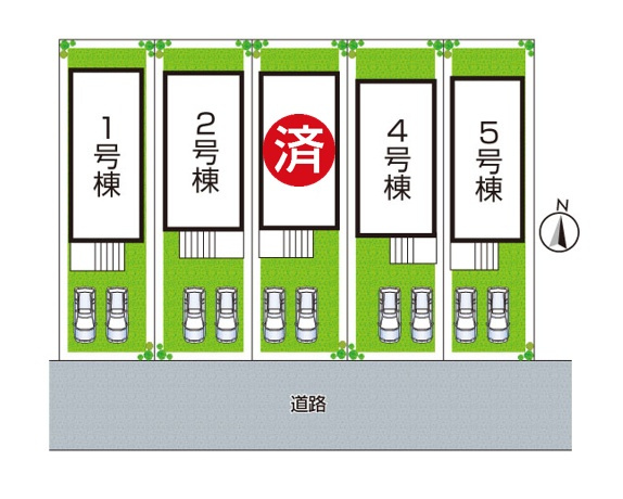 神戸市須磨区北落合　第2期　新築一戸建ての区画図|全5区画