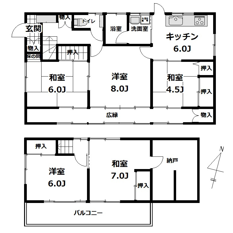 中古戸建　我孫子市新木野3丁目の間取り