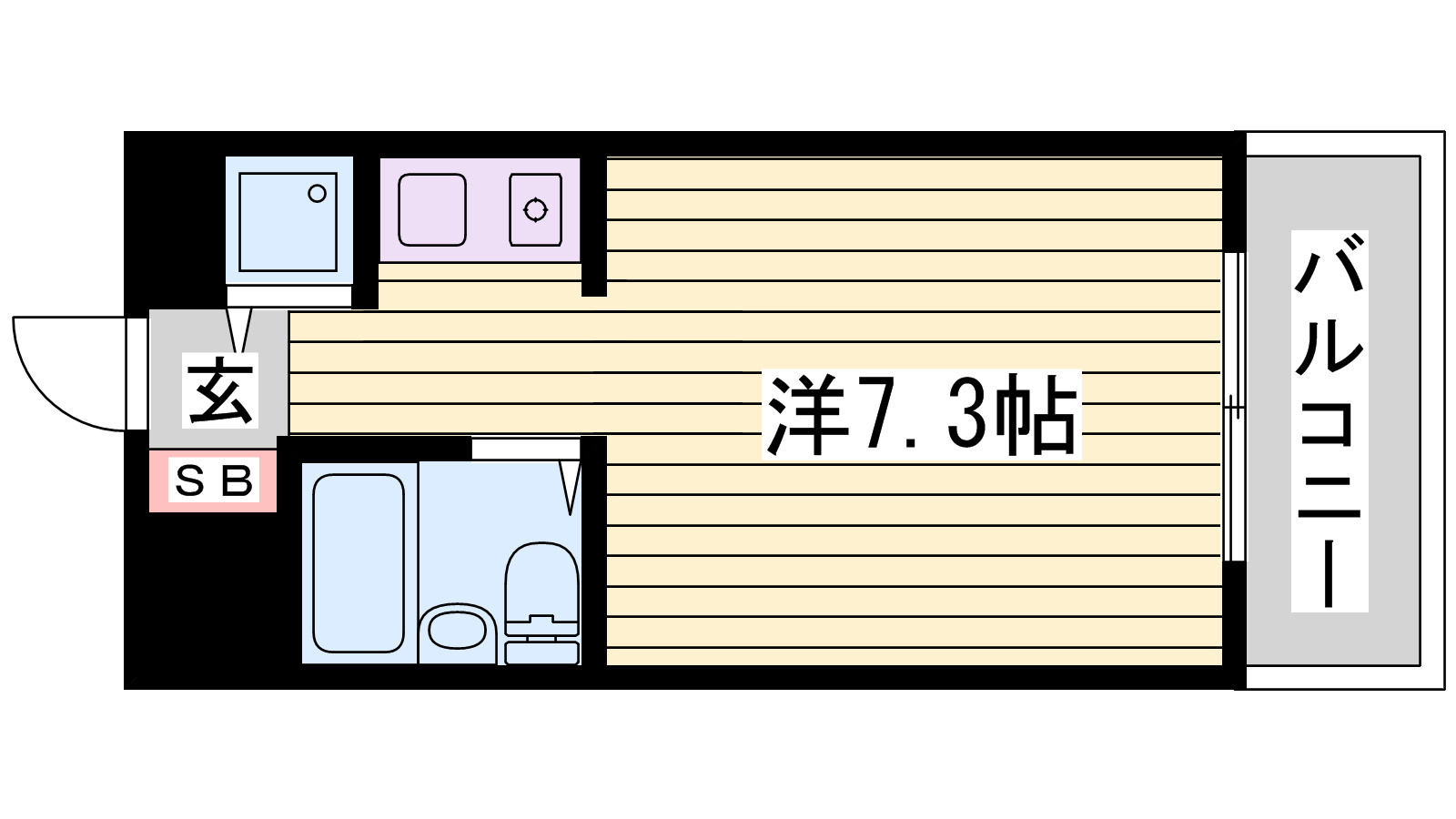 姫路市東延末３丁目の賃貸マンションの間取り