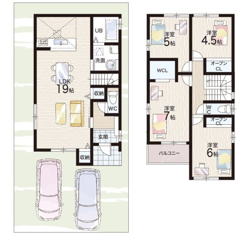 堺市堺区寺地町西　第1期　新築一戸建ての間取り|1号地