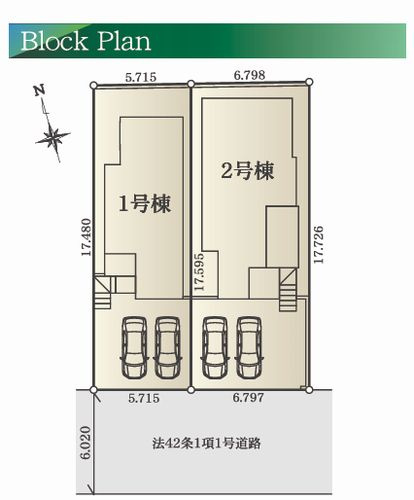 【区画図】 | 【仲介手数料０円】藤沢市石川　新築一戸建て　全2棟 | 【仲介手数料０円】藤沢市石川　新築一戸建て　全2棟