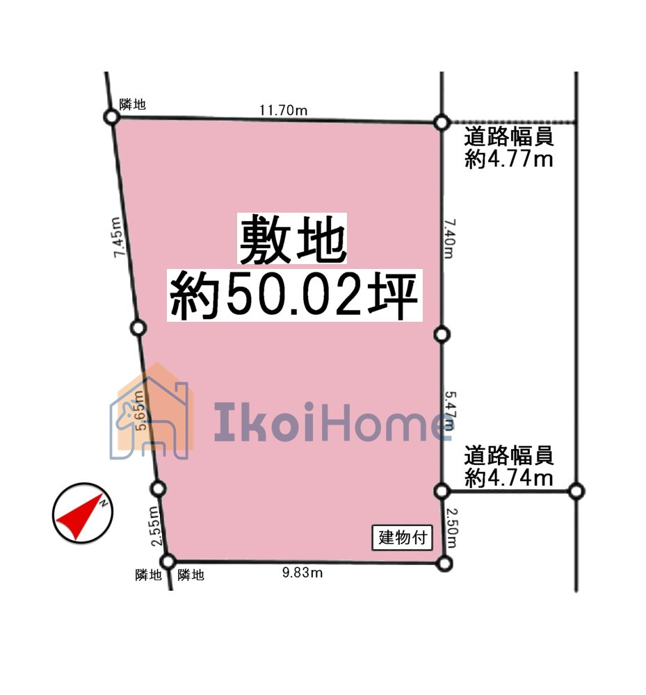 明石市大久保町西島　土地の土地図|土地約５０坪で間口も広く12.87ｍございますので開放的！お好きなハウスメーカーで施工可能！