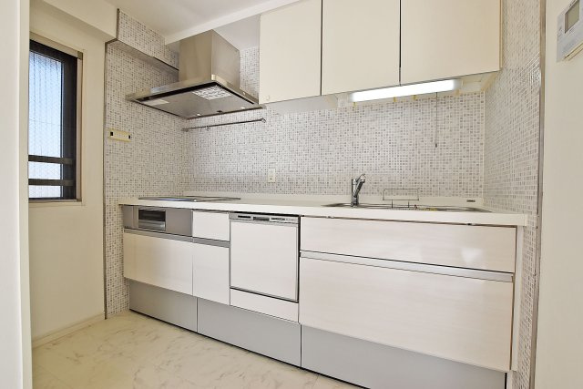 ネバーランド江坂垂水町のキッチン|食洗器付きシステムキッチンです。