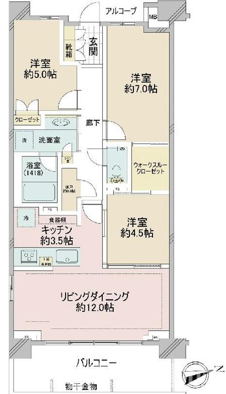 プラウド鎌倉岩瀬の間取り
