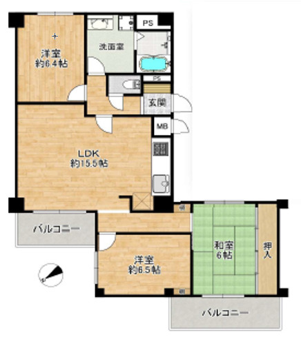 朝日プラザ西舞子の間取り