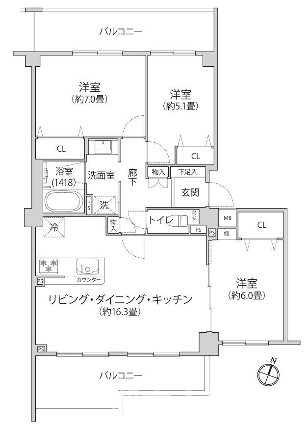 藤和シティホームズ鎌倉大船の間取り