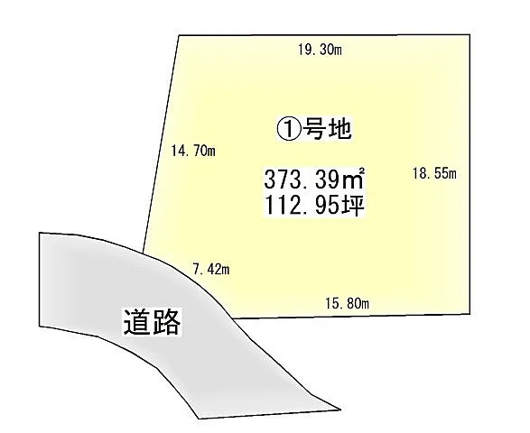 野洲市北比江　1号地（①＋②）　売土地の土地図