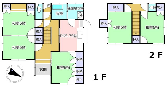 宇土市城之浦町の中古一戸建の間取り