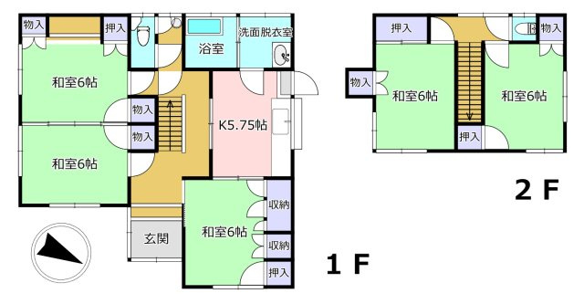 宇土市城之浦町の中古一戸建の間取り