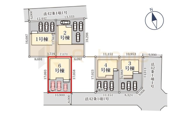 古河市下辺見第6　新築戸建て　6号棟の区画図|大きなお買い物だからこそ、メリット・デメリットを伝えさせて頂きます。
R-homeにお任せください♪