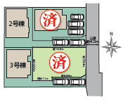 小田原市国府津　新築戸建　全4棟2号棟の区画図