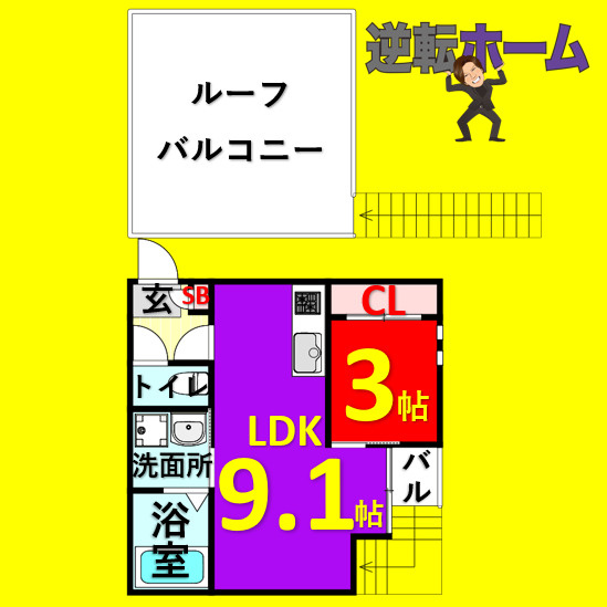 Grandtic Chronos　名古屋市賃貸　仲介手数料無料の間取り