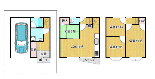 【間取り】 | 東大阪市衣摺3丁目中古一戸建