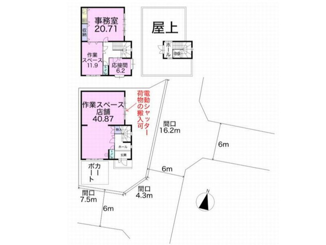 【間取り】 | 山科区西野山射庭ノ上町　中古店舗・事務所