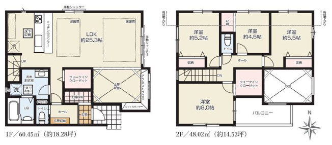 【間取り】 | 西東京市泉町３丁目　新築戸建て | 4LDK・土地面積144.76ｍ2・建物面積108.47ｍ2