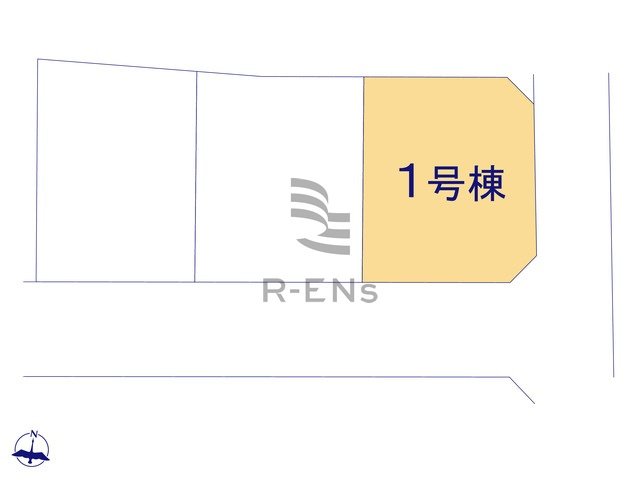 【区画図】 | 西東京市北町１丁目　新築戸建て　１号棟 | 全3区画！駐車スペースは2台分確保しております